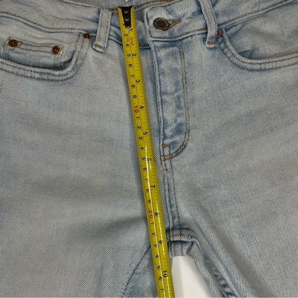 Zara Womens Jeans Size 2 Blue Mid Rise Raw Hem Distressed/Ripped/Slight Stretch - Picture 10 of 13